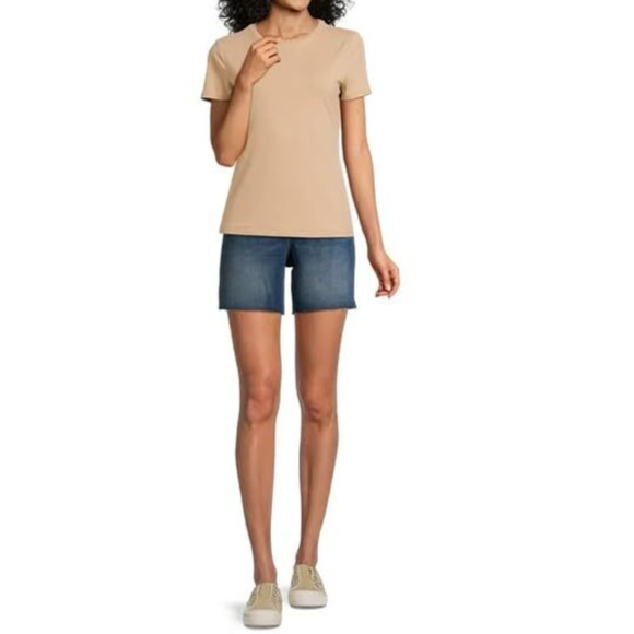 Time and Tru Womens Mid Rise Raw Hem Shorts Medium Wash Size 20 - Picture 4 of 7